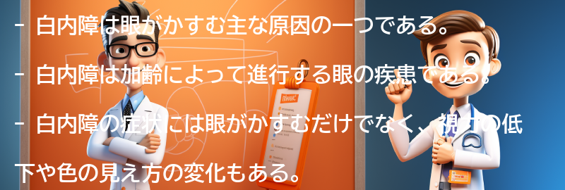 眼がかすむ原因としての白内障の要点まとめ