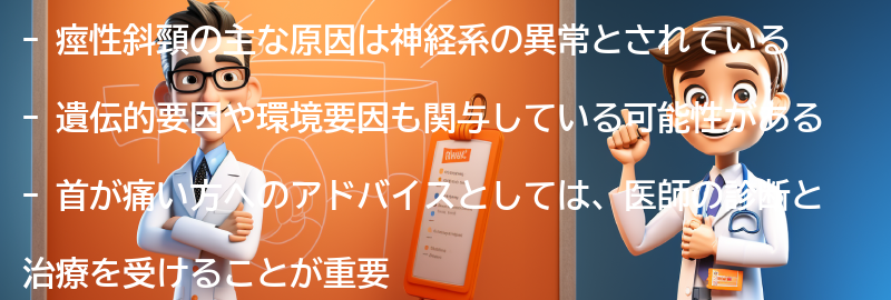 痙性斜頸の主な原因は何ですか？の要点まとめ