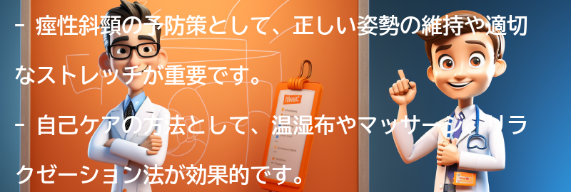 痙性斜頸の予防策と自己ケアの方法の要点まとめ