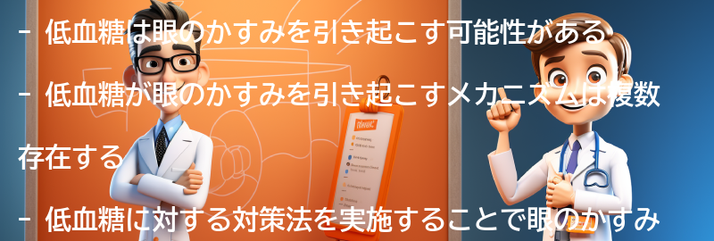 低血糖が眼のかすみを引き起こすメカニズムの要点まとめ