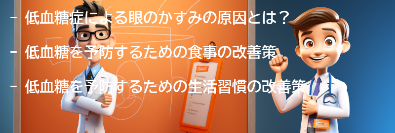 低血糖を予防するための食事と生活習慣の改善策の要点まとめ