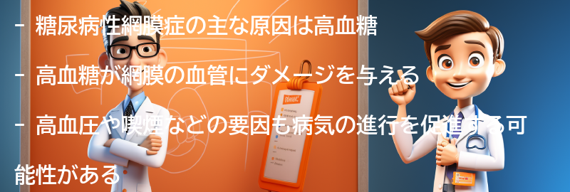 糖尿病性網膜症の主な原因は何ですか？の要点まとめ