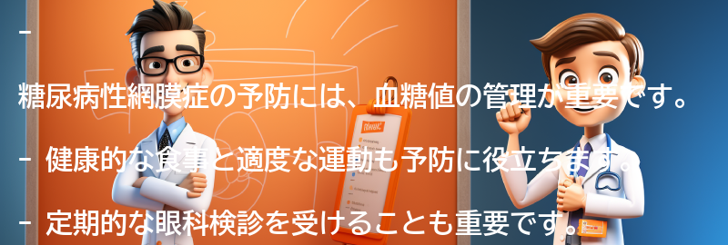 糖尿病性網膜症の予防にはどのような生活習慣が重要ですか？の要点まとめ