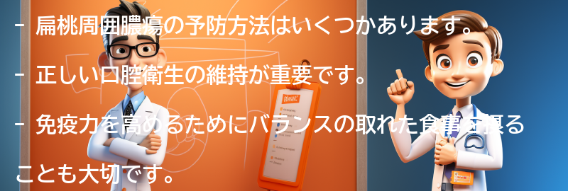 扁桃周囲膿瘍の予防方法はありますか？の要点まとめ