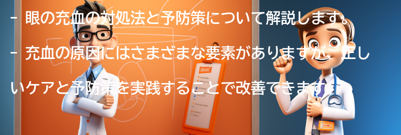 眼の充血の対処法と予防策の要点まとめ