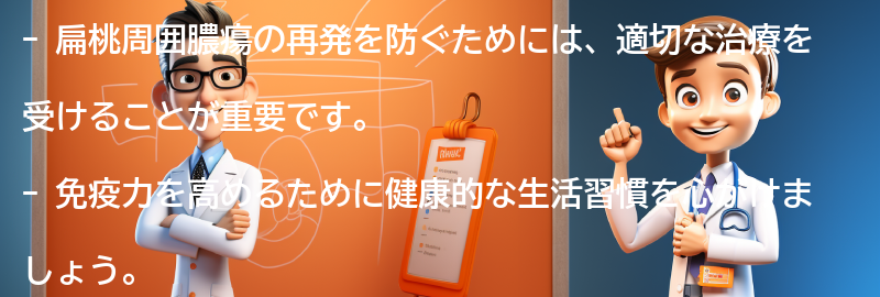 扁桃周囲膿瘍の再発を防ぐための注意点はありますか？の要点まとめ