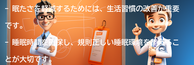 眠たさを軽減するための生活習慣の改善策の要点まとめ