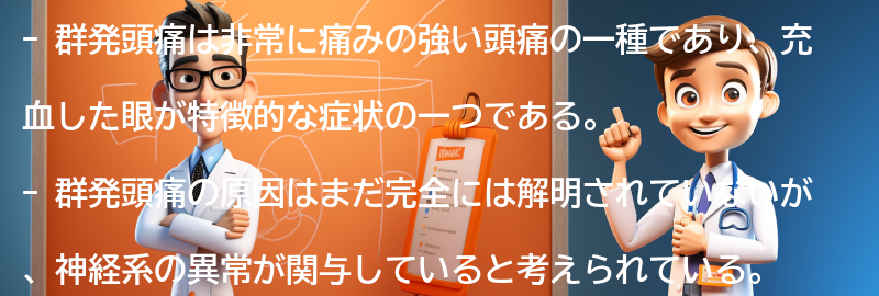 眼の充血が群発頭痛の兆候である理由の要点まとめ