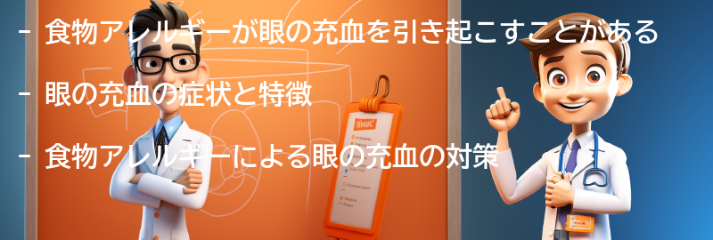 食物アレルギーによる眼の充血の症状と特徴の要点まとめ