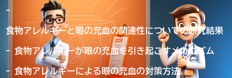 食物アレルギーと眼の充血の関連性についての研究結果の要点まとめ