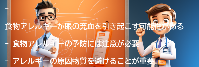 食物アレルギーと眼の充血の予防についてのヒントの要点まとめ