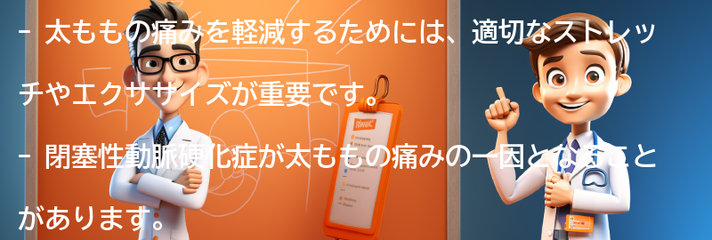 太ももの痛みを軽減するための対策とは？の要点まとめ