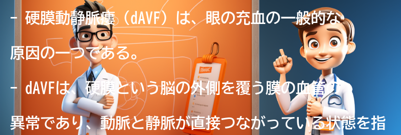 硬膜動静脈瘻（dAVF）が眼の充血を引き起こすメカニズムの要点まとめ