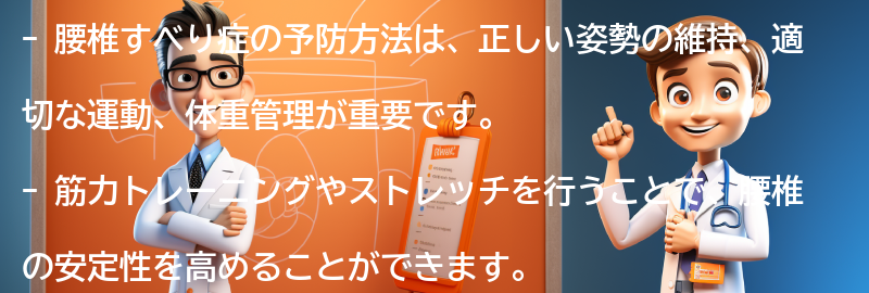 腰椎すべり症の予防方法の要点まとめ