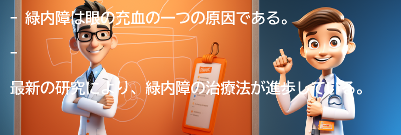 緑内障と眼の充血に関する最新の研究と治療法の進歩の要点まとめ