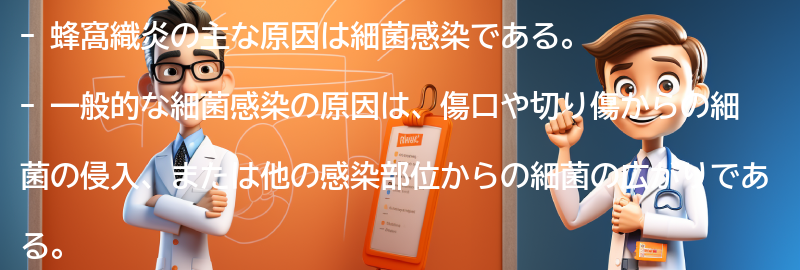 蜂窩織炎の主な原因は何ですか？の要点まとめ