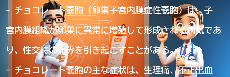 チョコレート嚢胞と性交時の痛みに関するQ&Aの要点まとめ