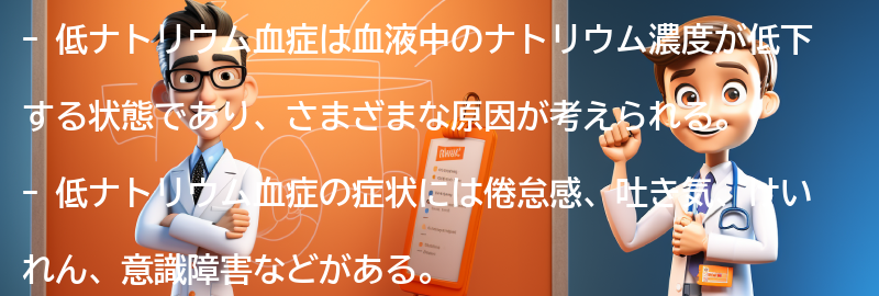 低ナトリウム血症の注意点と生活への影響の要点まとめ