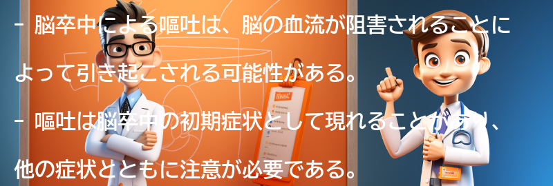 嘔吐が脳卒中の初期症状として現れる理由の要点まとめ