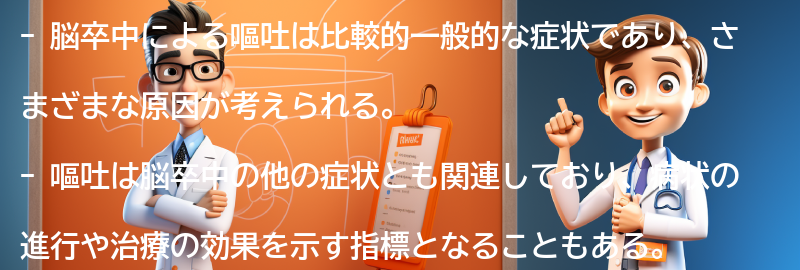 脳卒中による嘔吐の他の症状との関連性の要点まとめ