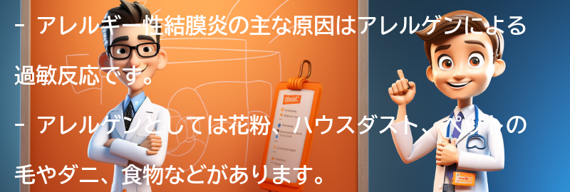 アレルギー性結膜炎の主な原因は何ですか？の要点まとめ