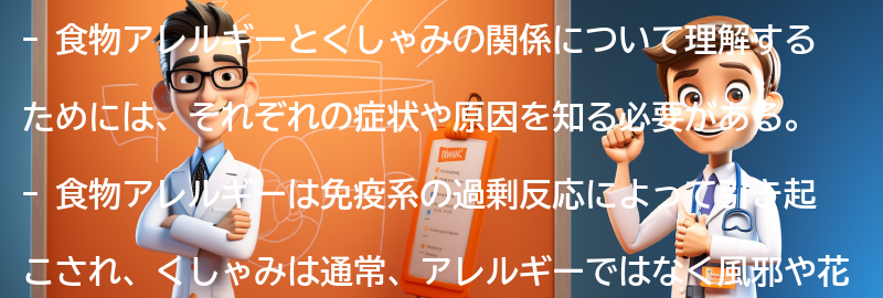 食物アレルギーとくしゃみの違いを理解するためのポイントの要点まとめ