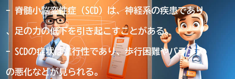 脊髄小脳変性症（SCD）の症状と進行の特徴の要点まとめ