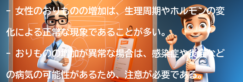 おりものの増加の原因とは？の要点まとめ