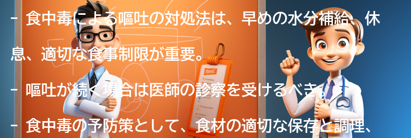 食中毒による嘔吐の対処法の要点まとめ