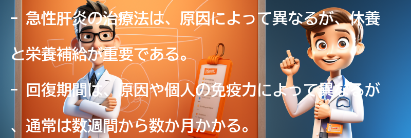 急性肝炎の治療法と回復期間の要点まとめ