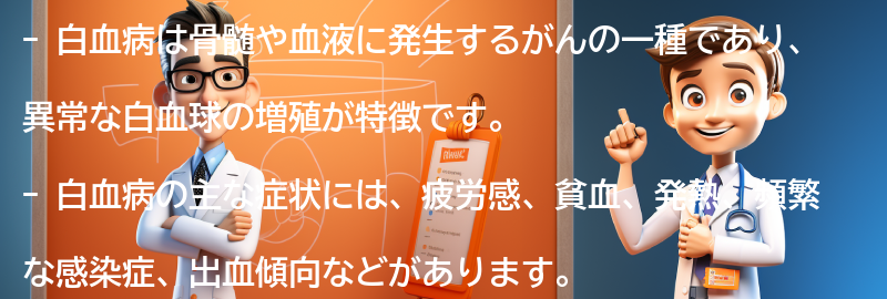 白血病の主な症状とは？の要点まとめ