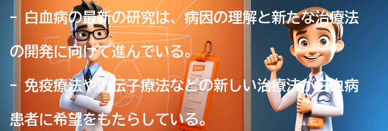 白血病に関する最新の研究と治療法の進展の要点まとめ