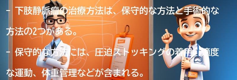 下肢静脈瘤の治療方法とは？の要点まとめ