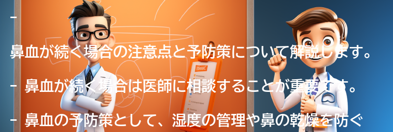 鼻血が続く場合の注意点と予防策の要点まとめ