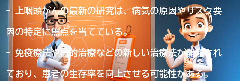 上咽頭がんに関する最新の研究と治療法の進歩の要点まとめ