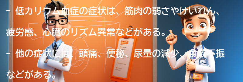 低カリウム血症の症状とは？の要点まとめ