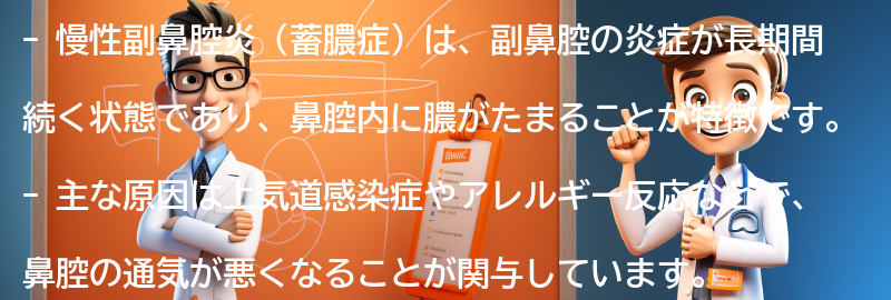 慢性副鼻腔炎（蓄膿症）とは何ですか？の要点まとめ