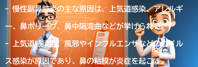 慢性副鼻腔炎の主な原因とは？の要点まとめ