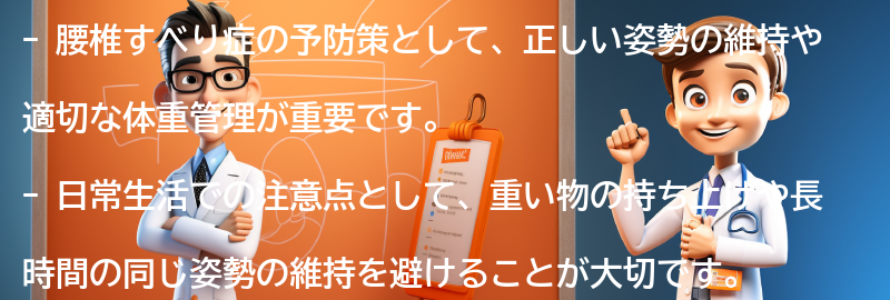 腰椎すべり症の予防策と日常生活での注意点の要点まとめ