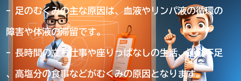 足のむくみの原因とは？の要点まとめ