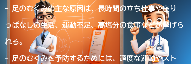 足のむくみを予防するための方法の要点まとめ