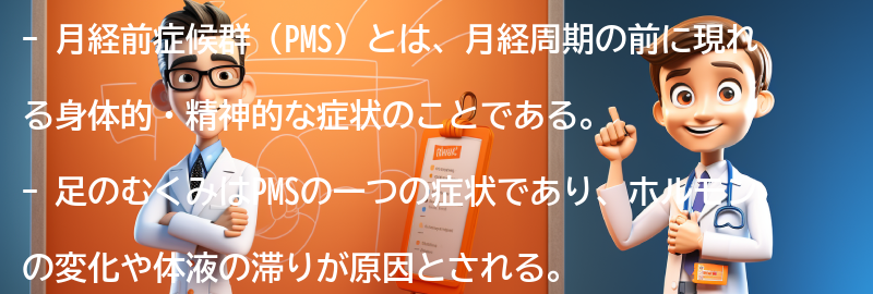 足のむくみの主な症状とPMSとの関連性の要点まとめ