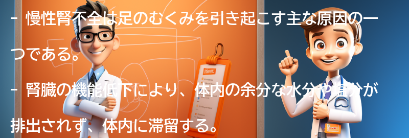 慢性腎不全が足のむくみに与える影響の要点まとめ