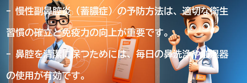 慢性副鼻腔炎の予防方法の要点まとめ