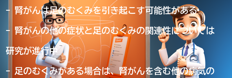 腎がんの他の症状と足のむくみの関連性の要点まとめ