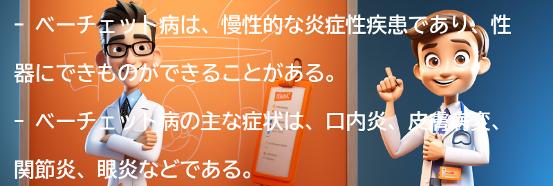 ベーチェット病の主な症状とは？の要点まとめ