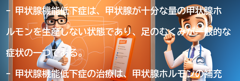 甲状腺機能低下症の治療と足のむくみの改善方法の要点まとめ