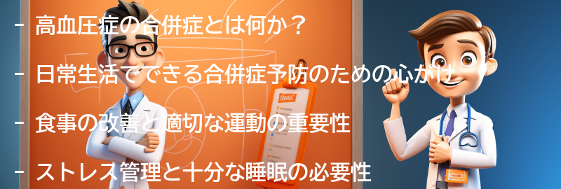 高血圧症の合併症を防ぐための日常の心がけの要点まとめ