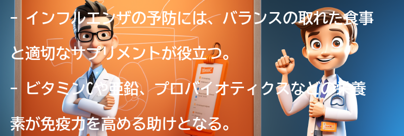 インフルエンザの予防に役立つ食事とサプリメントの要点まとめ