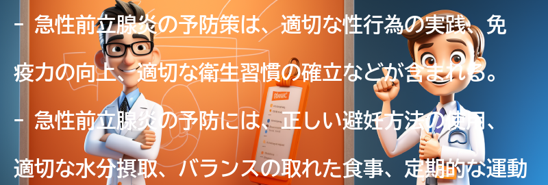 急性前立腺炎の予防策の要点まとめ